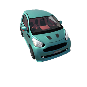 Lowpoly Car With Interior 26_Metalic Green
